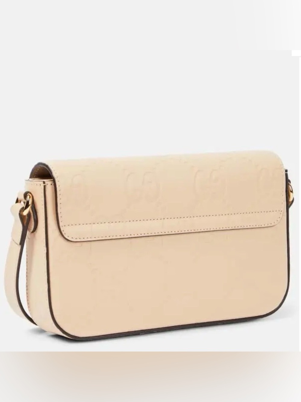 Gucci Embossed GG Super Mini Beige Leather Shoulder Bag - Picture 13 of 13